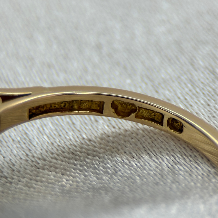 18K Vintage Ring med Blå Glassten, 1947