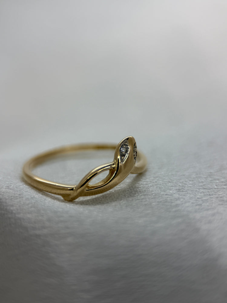 18K Ormring med diamanter – Rödguld, Storlek 57