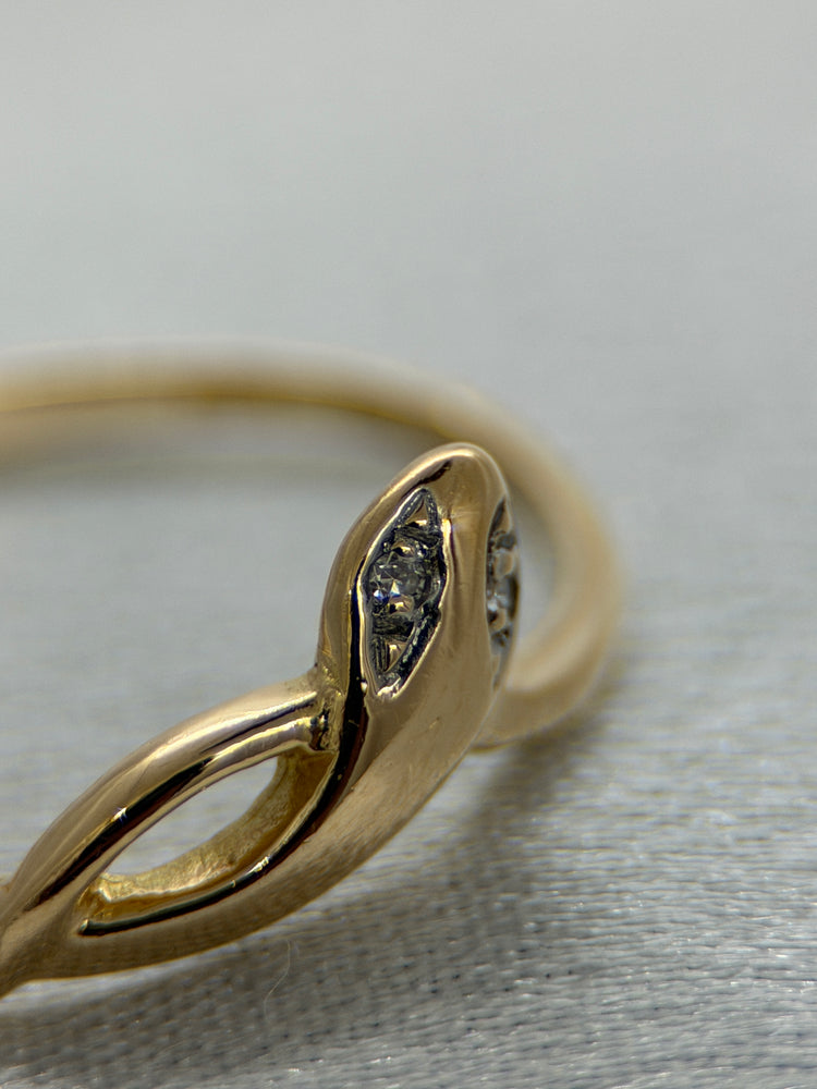 18K Ormring med diamanter – Rödguld, Storlek 57