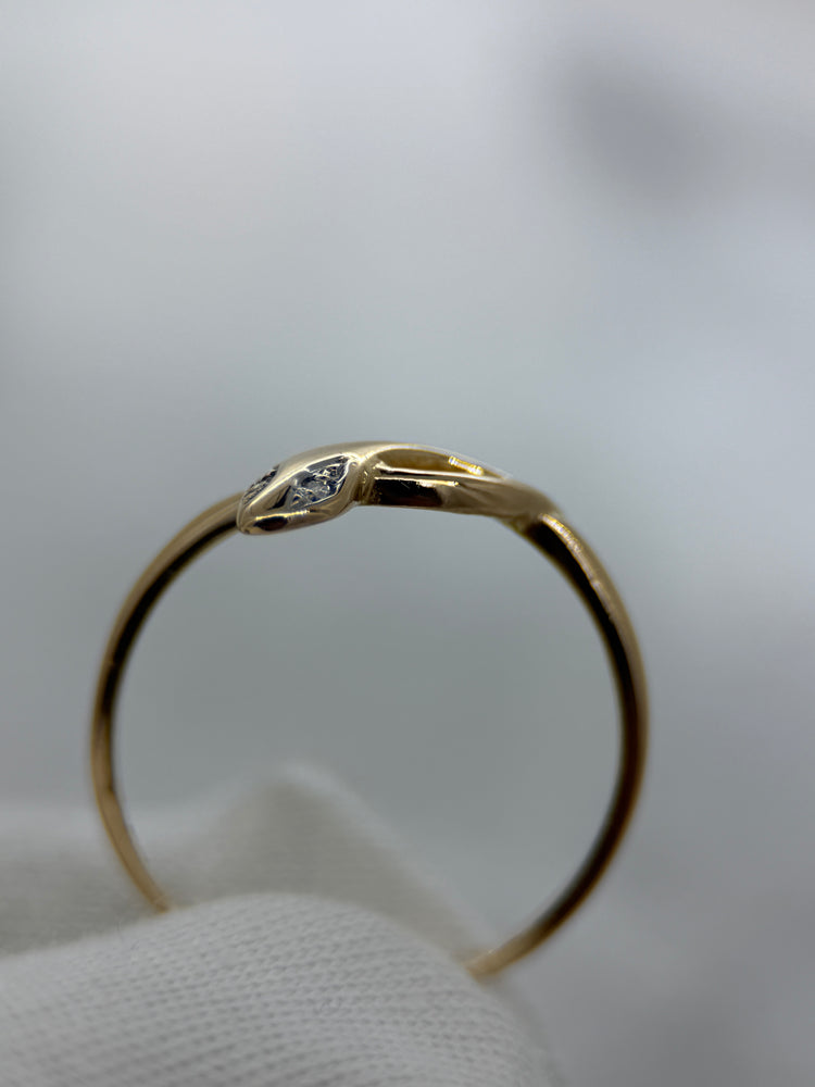 18K Ormring med diamanter – Rödguld, Storlek 57