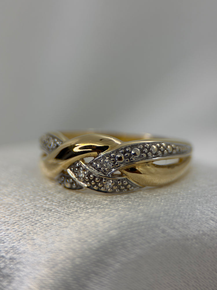 18K Bicolor diamantring – Storlek 52