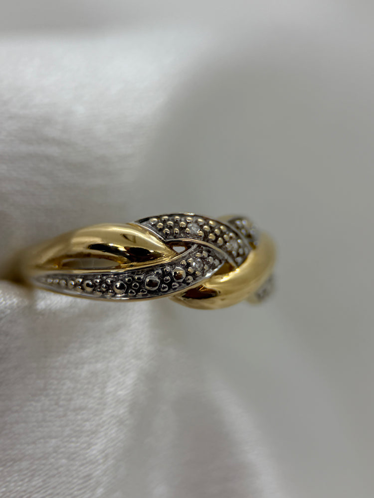 18K Bicolor diamantring – Storlek 52
