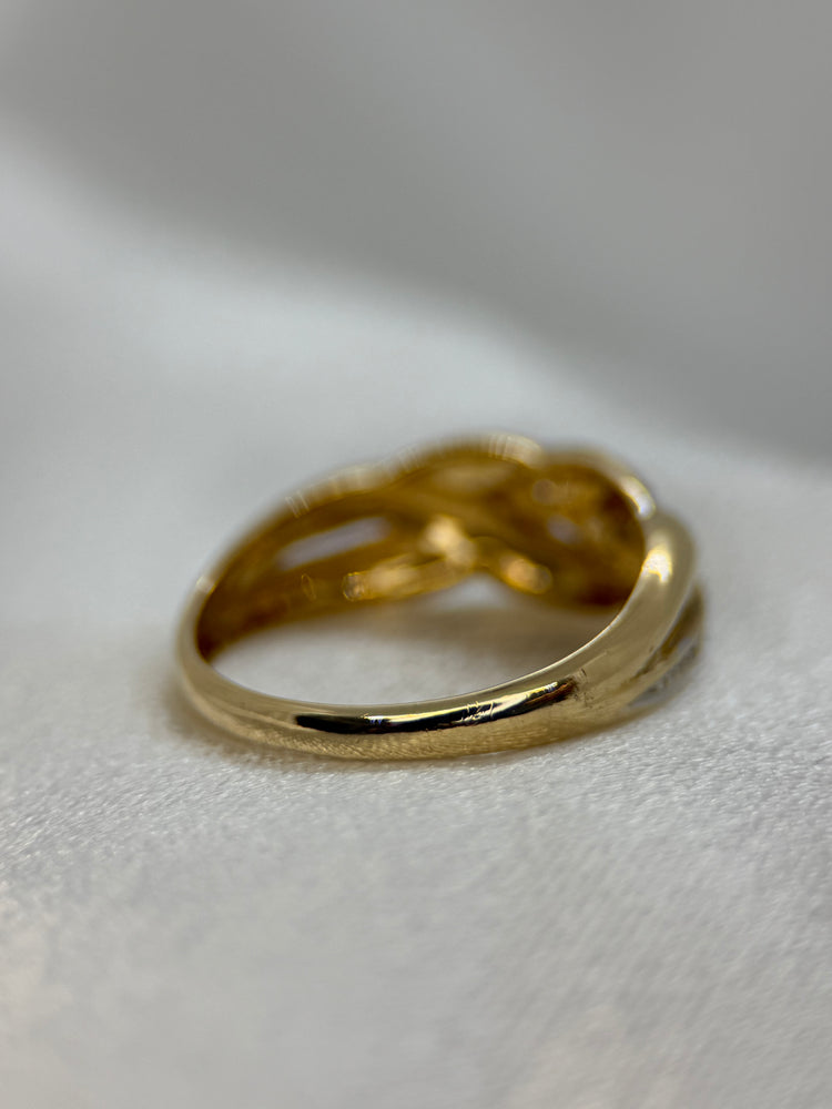 18K Bicolor diamantring – Storlek 52