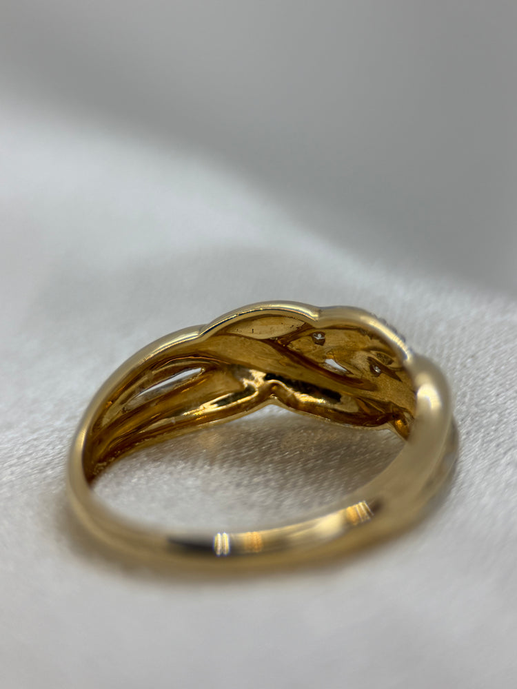 18K Bicolor diamantring – Storlek 52