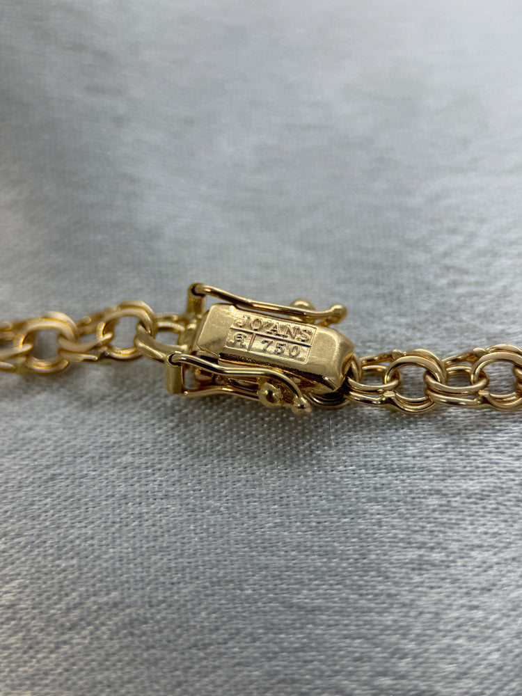 18K Bismarcklänk halsband i rödguld – 27.2g, 44.5 cm