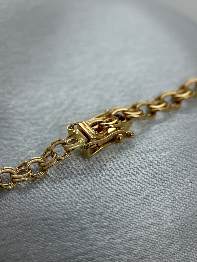 18K Bismarcklänk halsband i rödguld – 27.2g, 44.5 cm