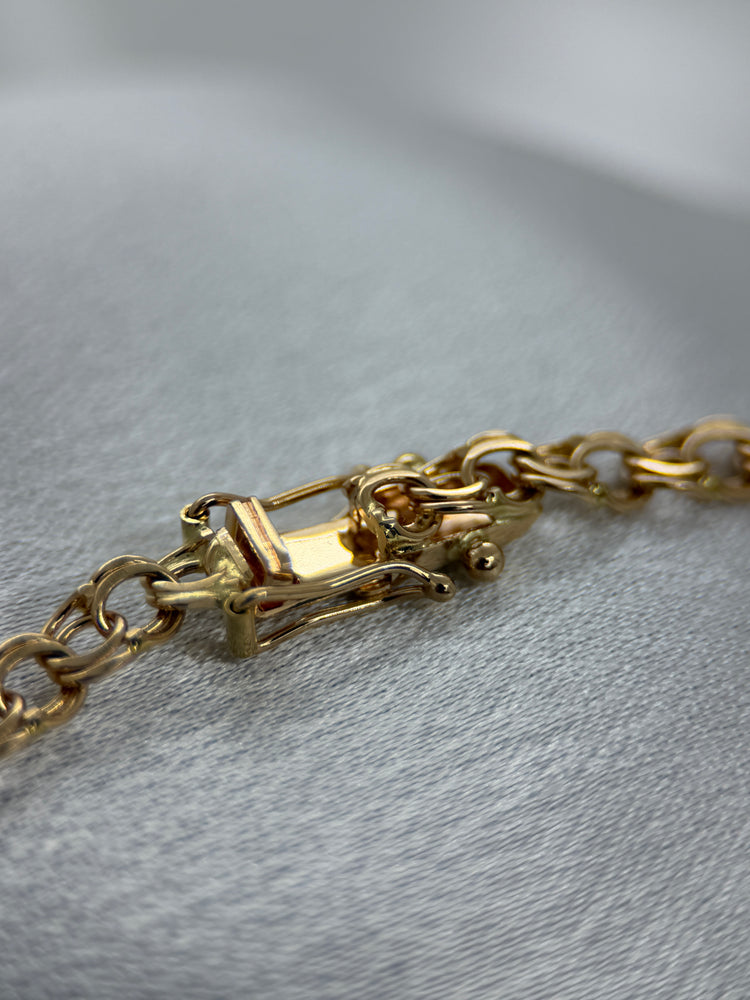 18K Bismarcklänk halsband i rödguld – 27.2g, 44.5 cm