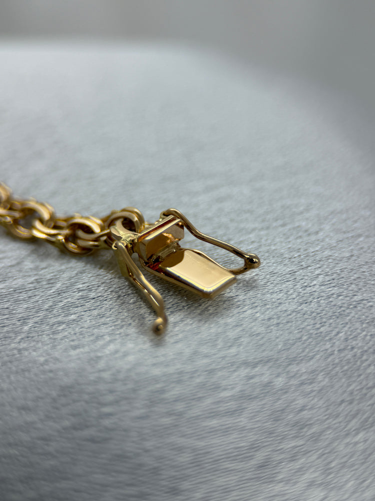 18K Bismarcklänk halsband i rödguld – 27.2g, 44.5 cm