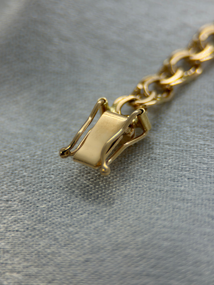 18K Bismarcklänk halsband i rödguld – 27.2g, 44.5 cm