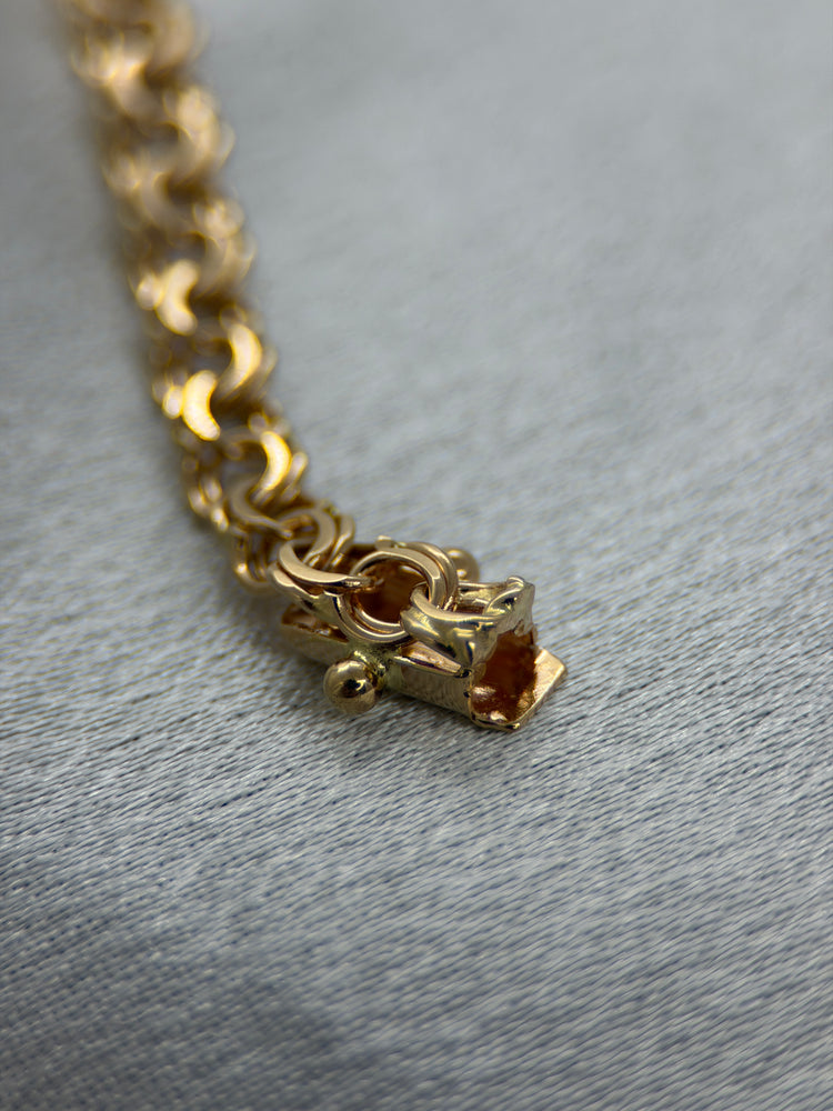 18K Bismarcklänk halsband i rödguld – 27.2g, 44.5 cm