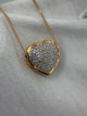 18K Hjärtformat diamanthänge – Bicolour, Pavé