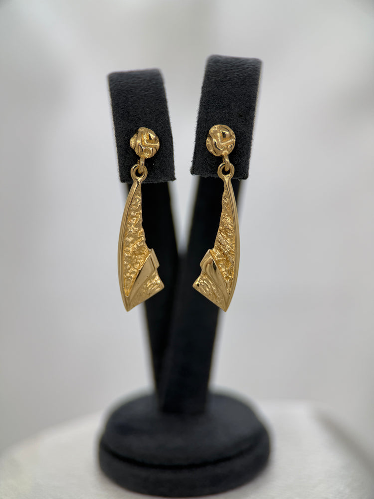 18K Örhängen i abstrakt design – 2.6g, 3.0 cm