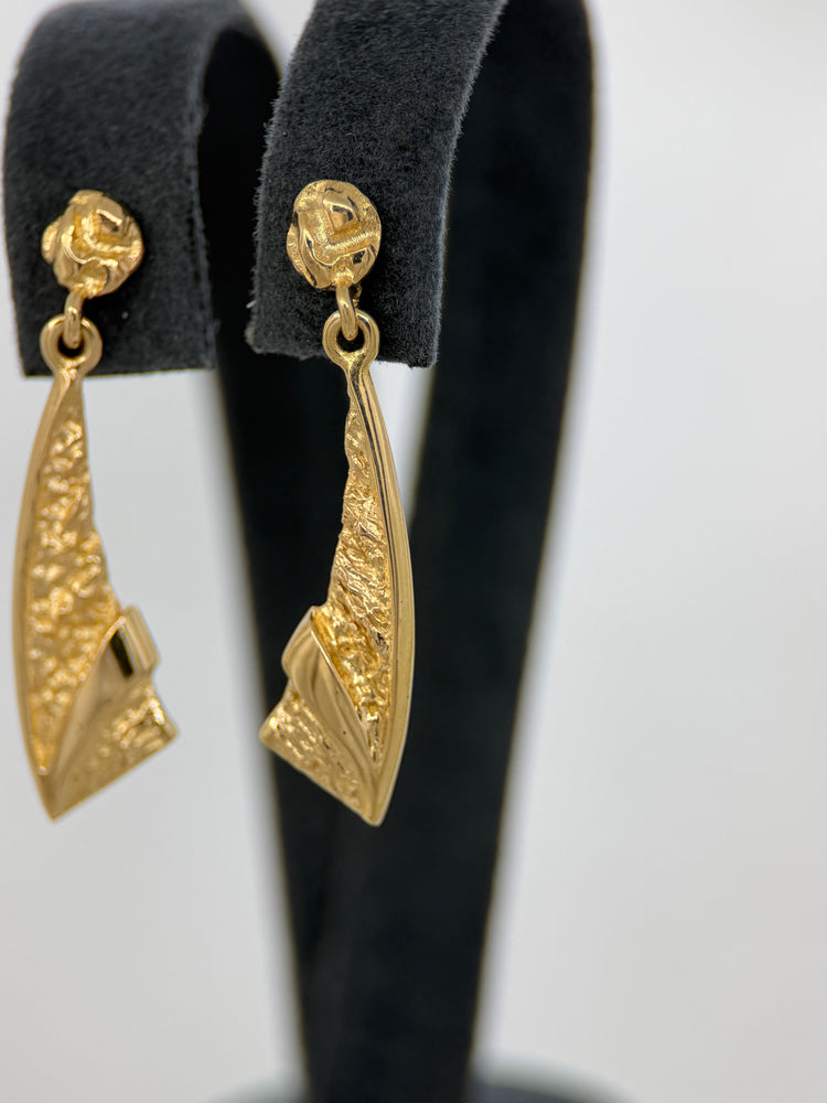 18K Örhängen i abstrakt design – 2.6g, 3.0 cm