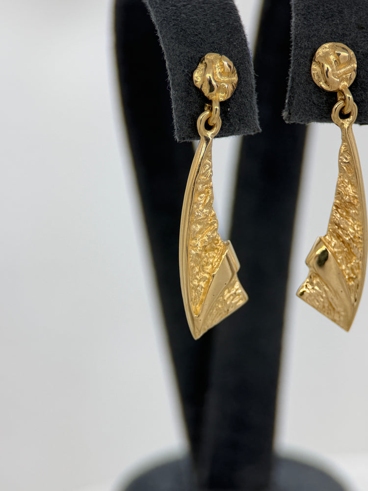 18K Örhängen i abstrakt design – 2.6g, 3.0 cm