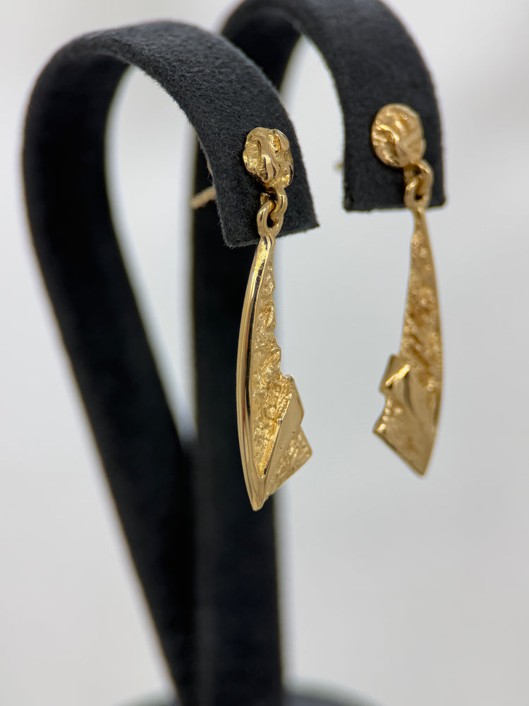 18K Örhängen i abstrakt design – 2.6g, 3.0 cm