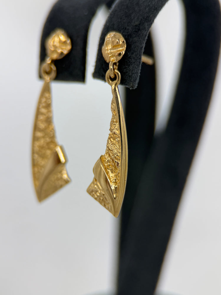 18K Örhängen i abstrakt design – 2.6g, 3.0 cm