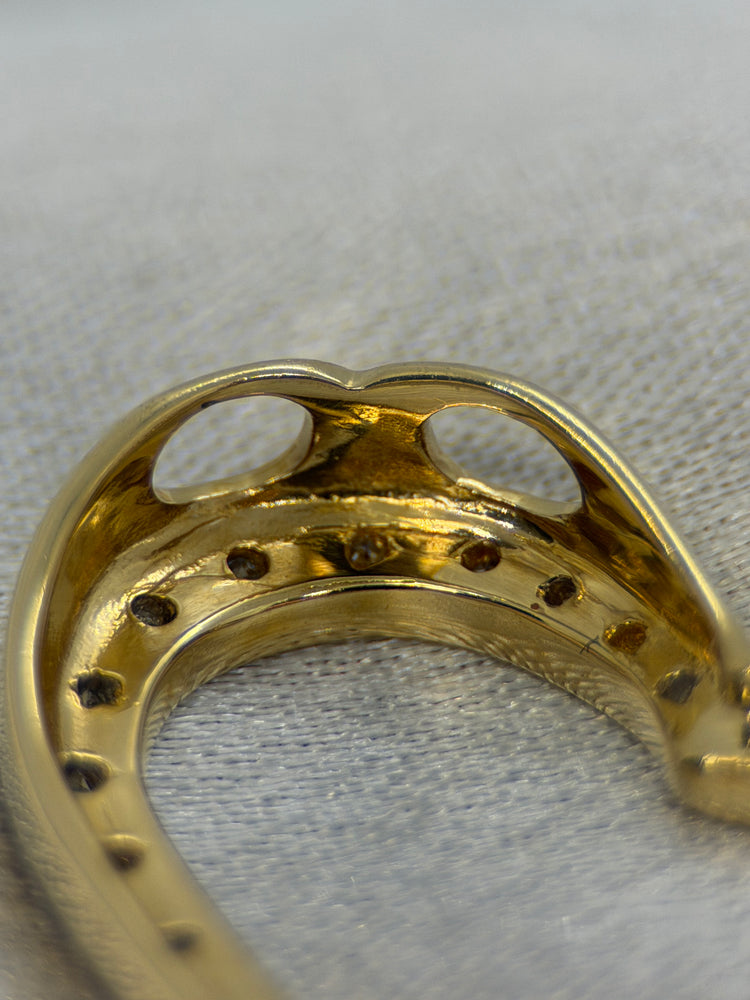 18K Hjärtformat hänge med diamanter – 0.13 ct, 2.8 cm