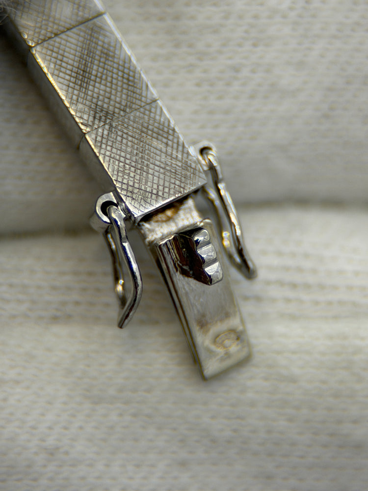 18K Diamantarmband i vitguld – 15 singelslipade diamanter, 18.5 cm