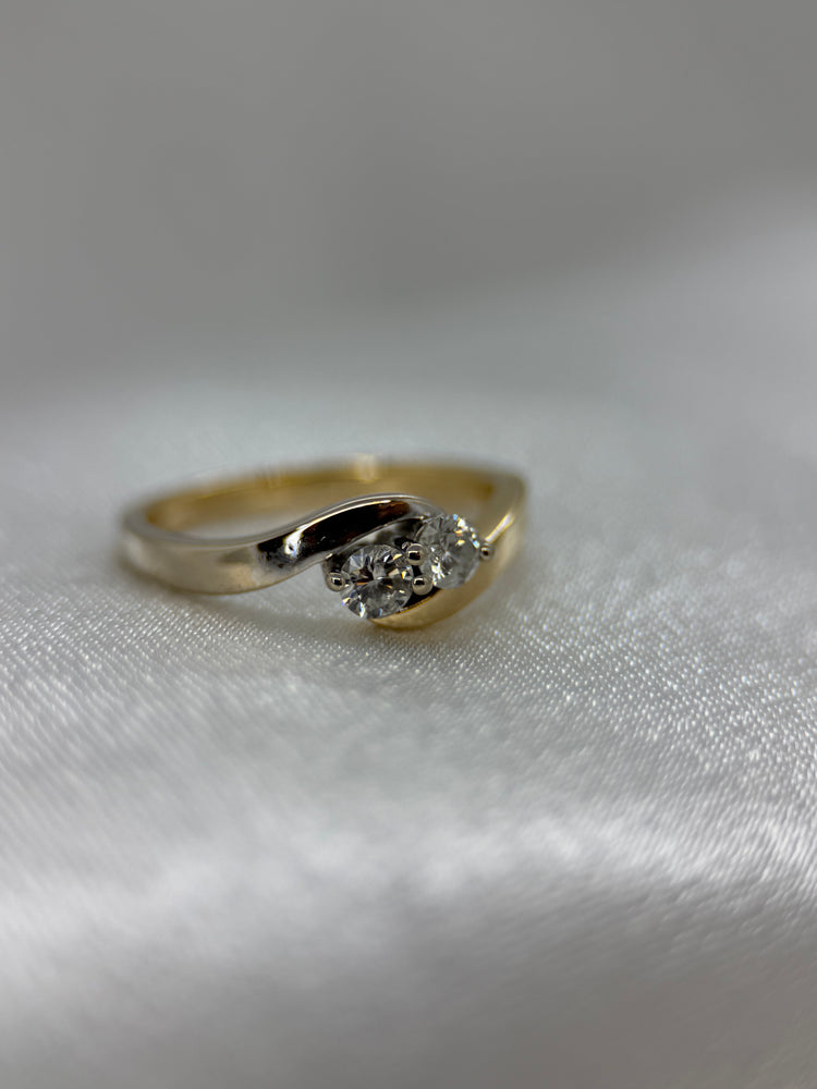18K Toi et Moi diamantring – 0.25 ct, Storlek 49