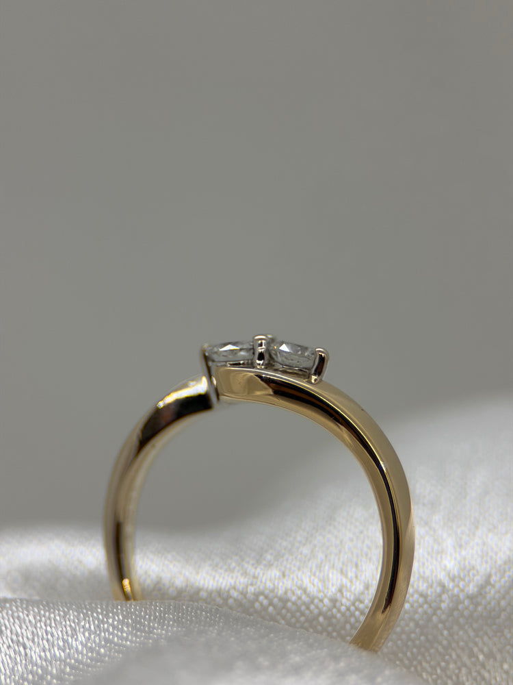 18K Toi et Moi diamantring – 0.25 ct, Storlek 49