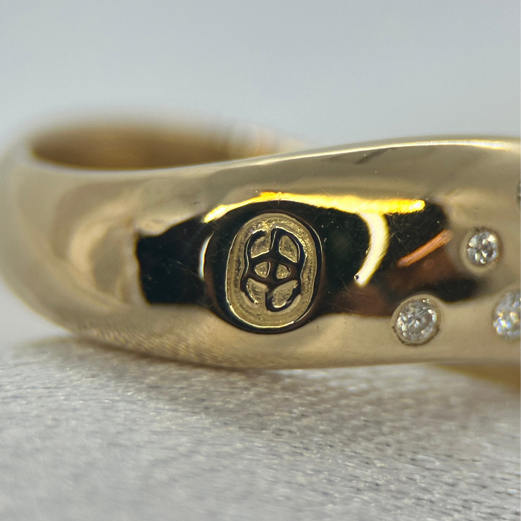 18K Vågformad Diamantring - 1998, Storlek 54, 7.8g