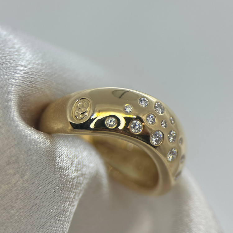 18K Vågformad Diamantring - 1998, Storlek 54, 7.8g