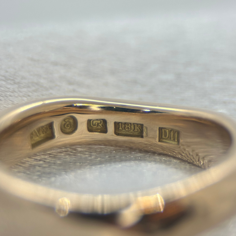 18K Hjärtmönstrad Diamantring - Storlek 56, 8.6g