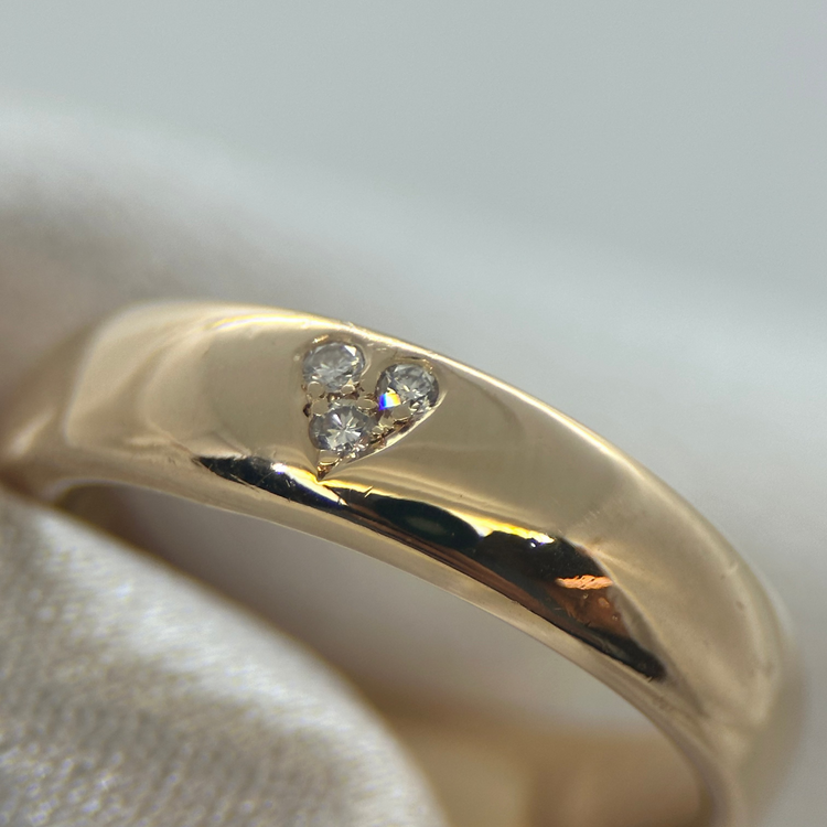 18K Hjärtmönstrad Diamantring - Storlek 56, 8.6g