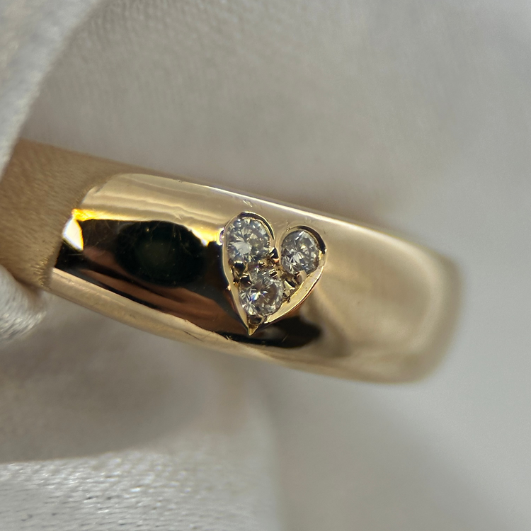 18K Hjärtmönstrad Diamantring - Storlek 56, 8.6g
