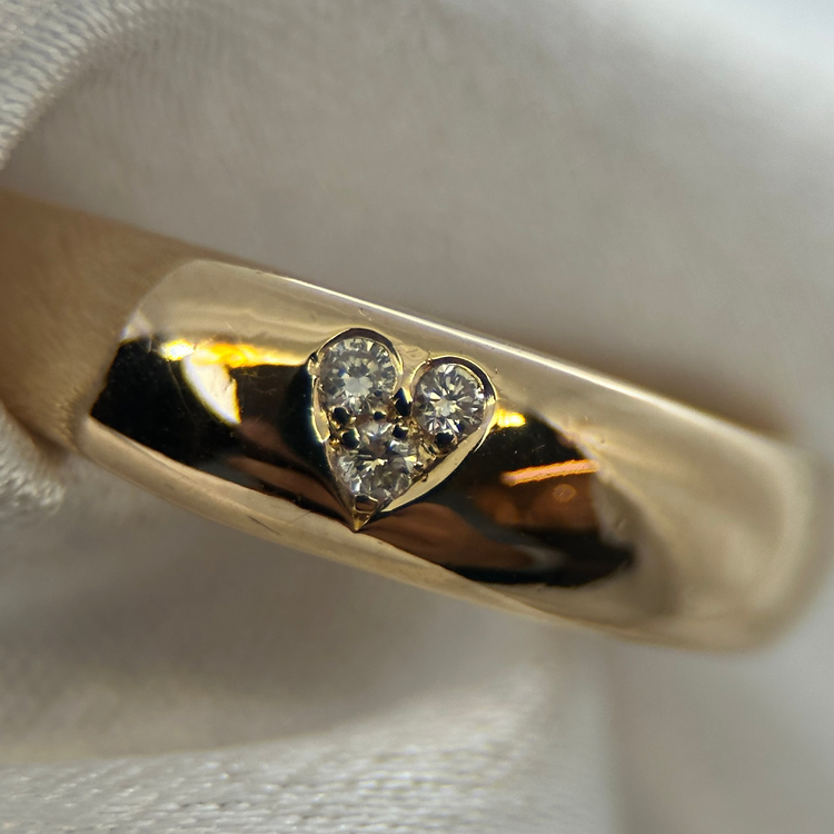 18K Hjärtmönstrad Diamantring - Storlek 56, 8.6g