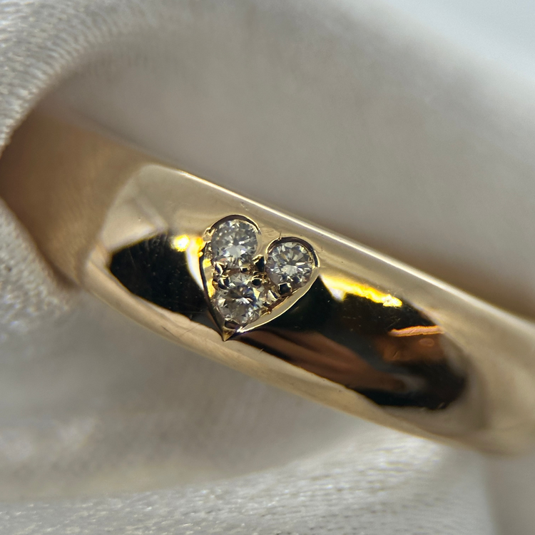 18K Hjärtmönstrad Diamantring - Storlek 56, 8.6g