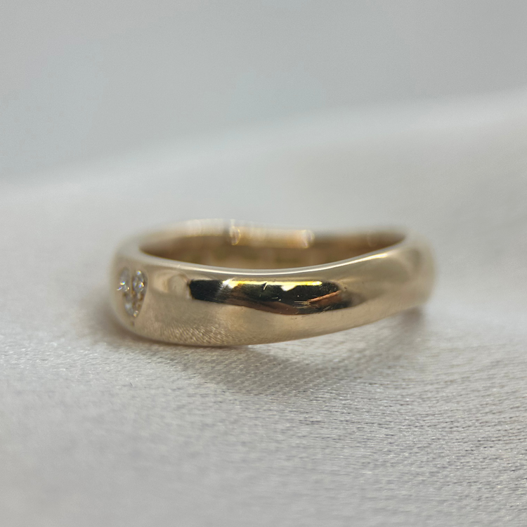 18K Hjärtmönstrad Diamantring - Storlek 56, 8.6g