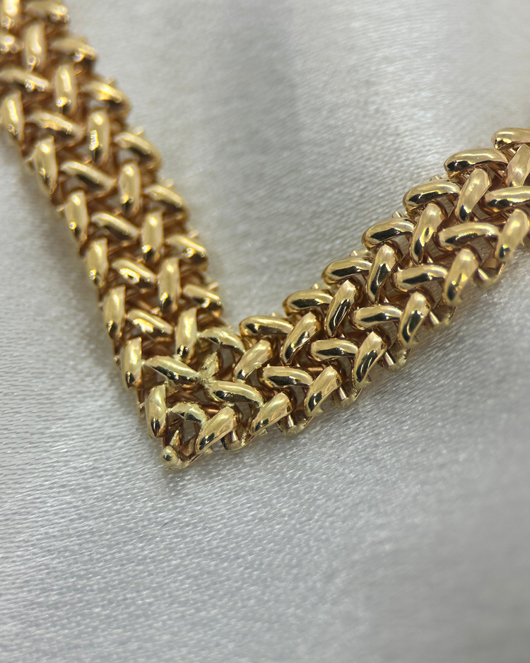18K V-länk Halsband, 44,5cm, 37.8g