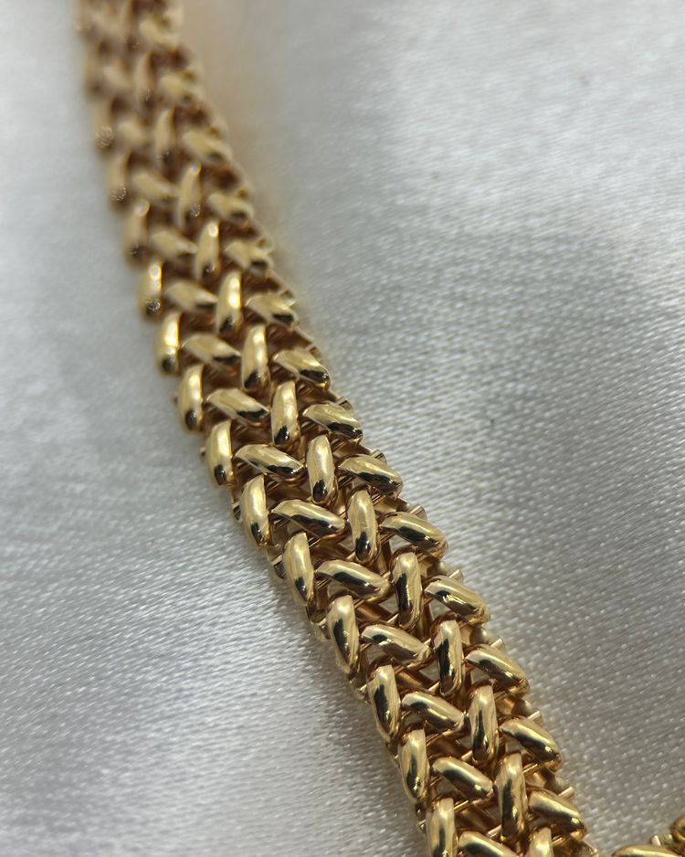 18K V-länk Halsband, 44,5cm, 37.8g