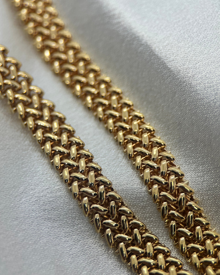 18K V-länk Halsband, 44,5cm, 37.8g