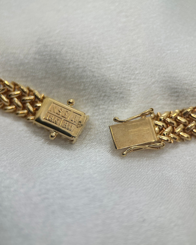 18K V-länk Halsband, 44,5cm, 37.8g