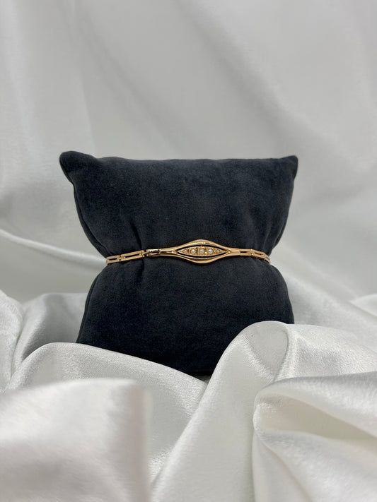 18K Gold and Cultured Mabé Pearl Bracelet – Gustav Dahlgren, Malmö 1919