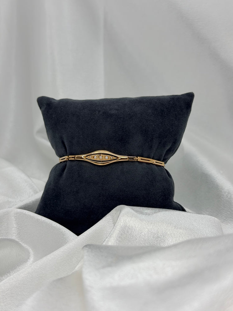 18K Armband med odlade mabépärlor – Guldvaruaktiebolaget Gustav Dahlgren, Malmö 1919