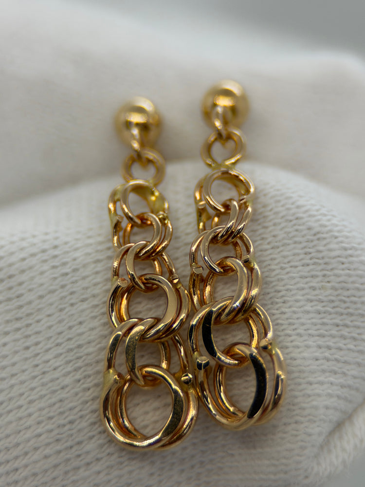 18K Bismarck-Link Drop Earrings – 2.5 cm, 1.5g
