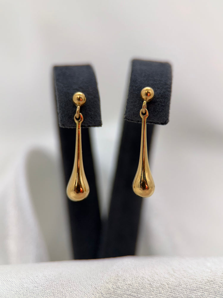 18K Gold Drop Earrings – 2.3 cm, 1.0 g