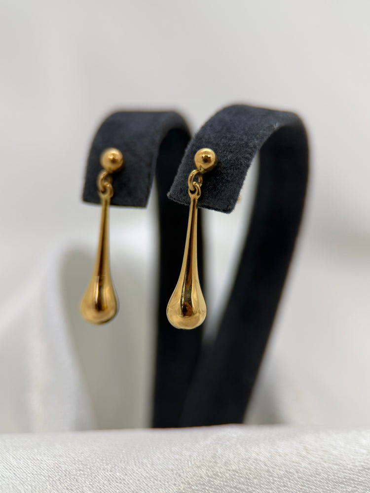 18K Gold Drop Earrings – 2.3 cm, 1.0 g