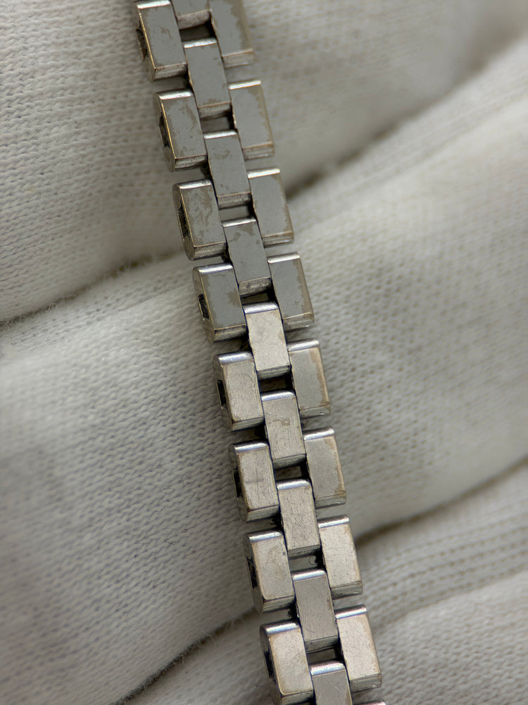 18K Grindlänk armband i vitguld – 18.3g, 19 cm