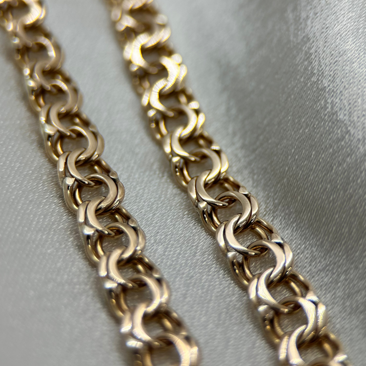 18K Bismarck länk halsband - 32.8g, 41.5 cm