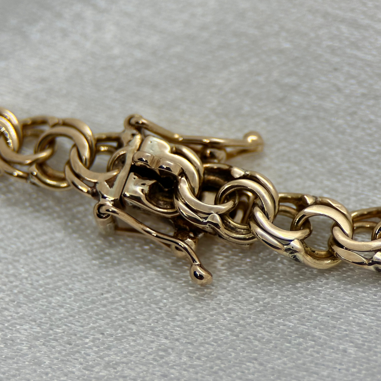 18K Bismarck länk halsband - 32.8g, 41.5 cm