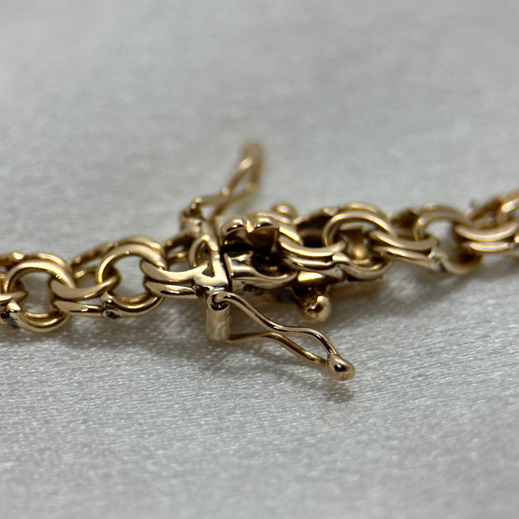 18K Bismarck länk halsband - 32.8g, 41.5 cm