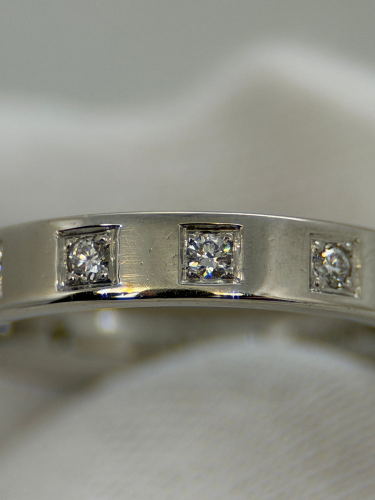 Platina Diamantring – 12 briljanter, ca 0.24 ct, Storlek 50