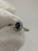 18K Safir- och diamantring – Klusterdesign, Storlek 47