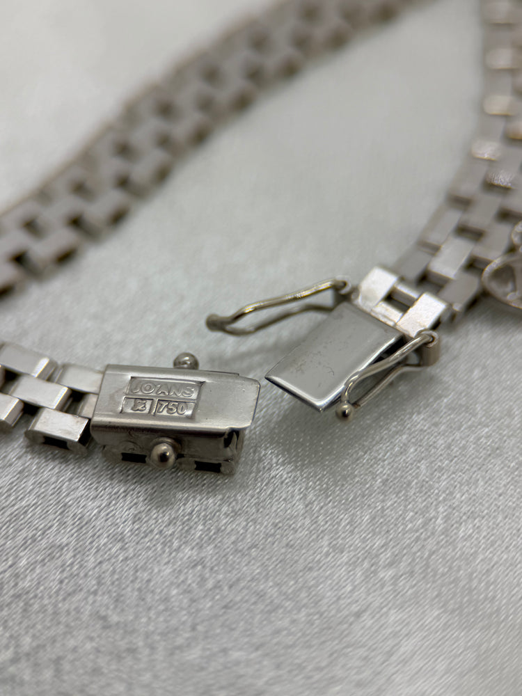 18K Grindlänk armband i vitguld – 18.3g, 19 cm