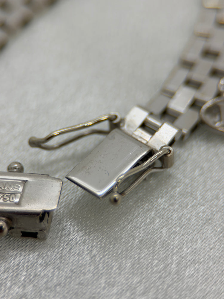 18K Grindlänk armband i vitguld – 18.3g, 19 cm