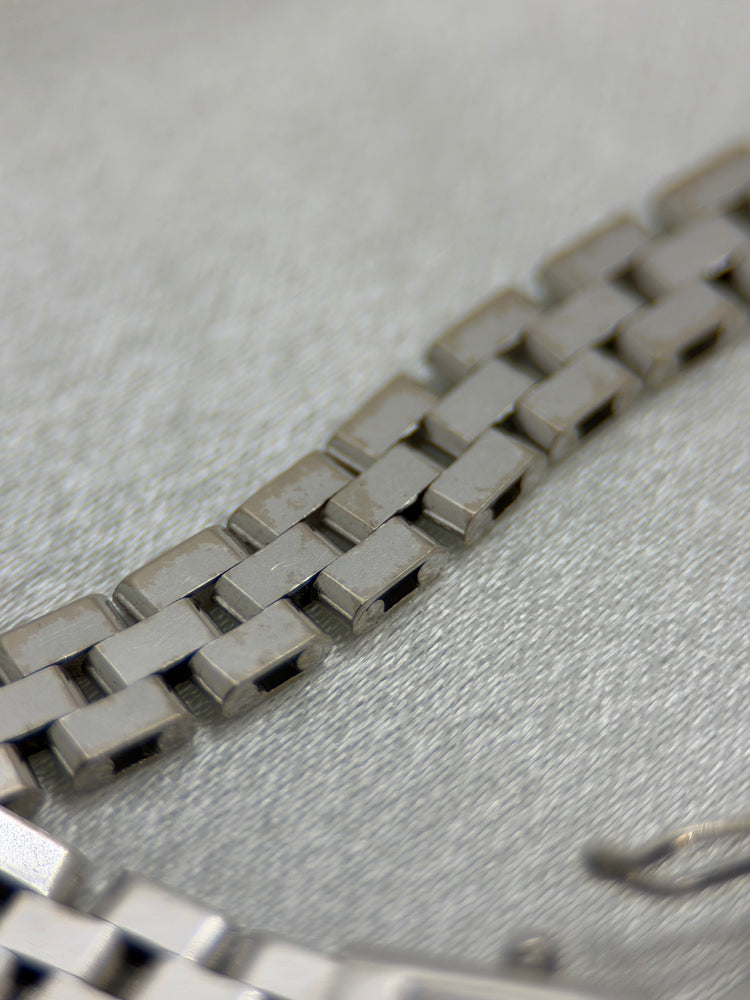 18K Grindlänk armband i vitguld – 18.3g, 19 cm
